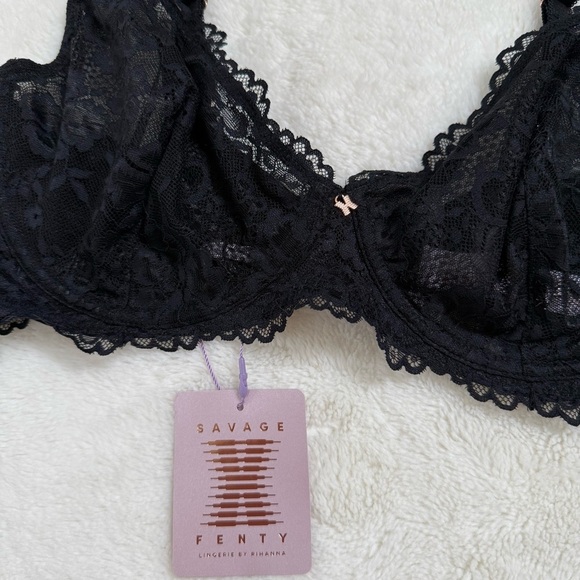 Savage X Fenty Floral Lace Unlined Bra 36DD - Picture 3 of 6